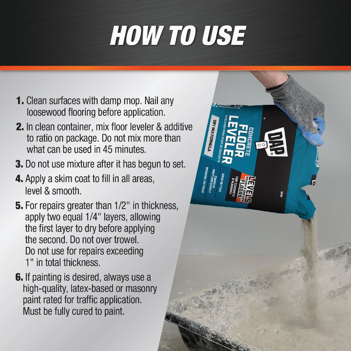 DAP 5 Lb. Concrete Floor Leveler, Gray Image 3