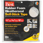 Do it Best 3/4 In. W x 5/16 In. T x 10 Ft. L White Rubber Foam Weatherstrip Tape Image 2