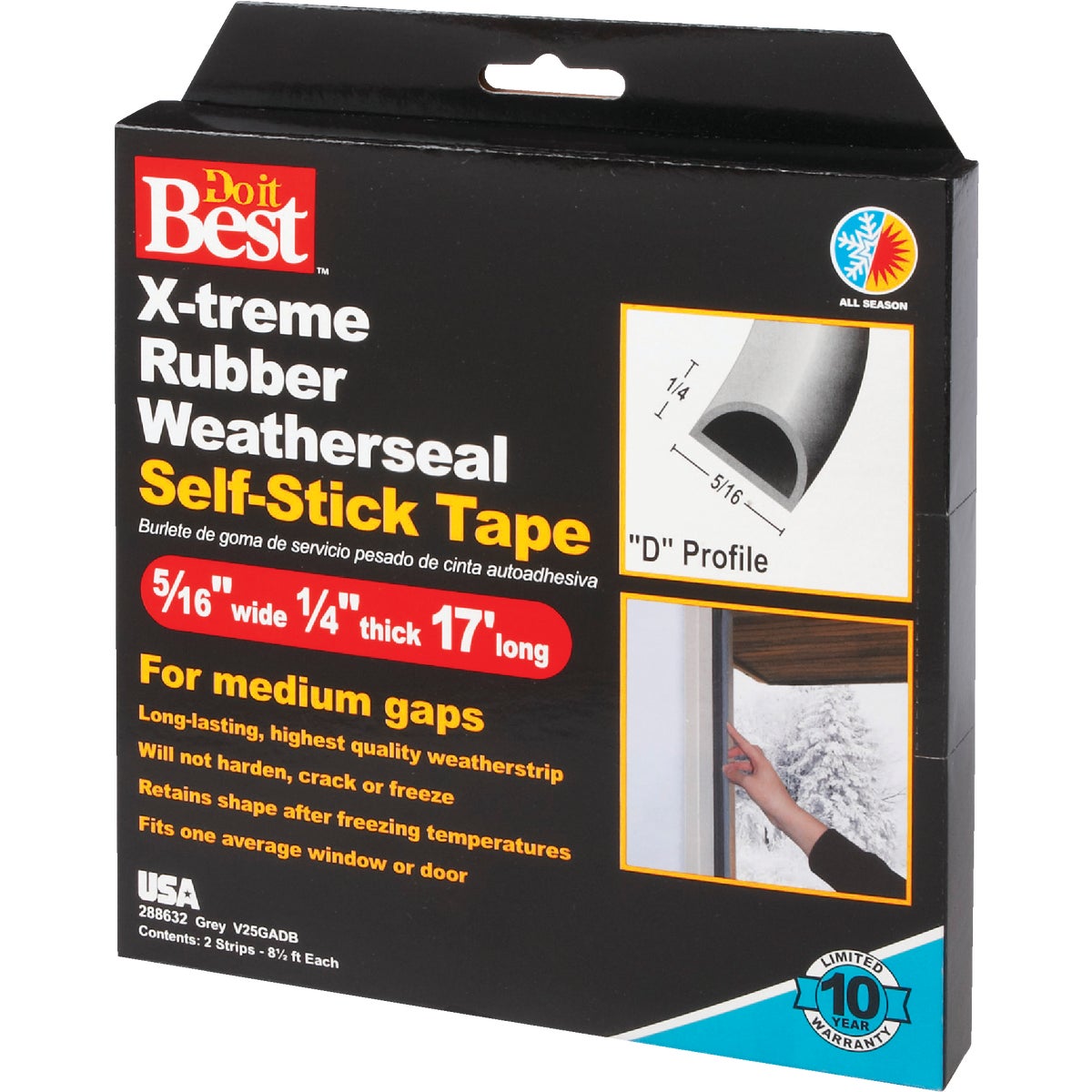 Do it Best 17 Ft. 5/16 In. Grey Rubber Weatherstrip Image 2