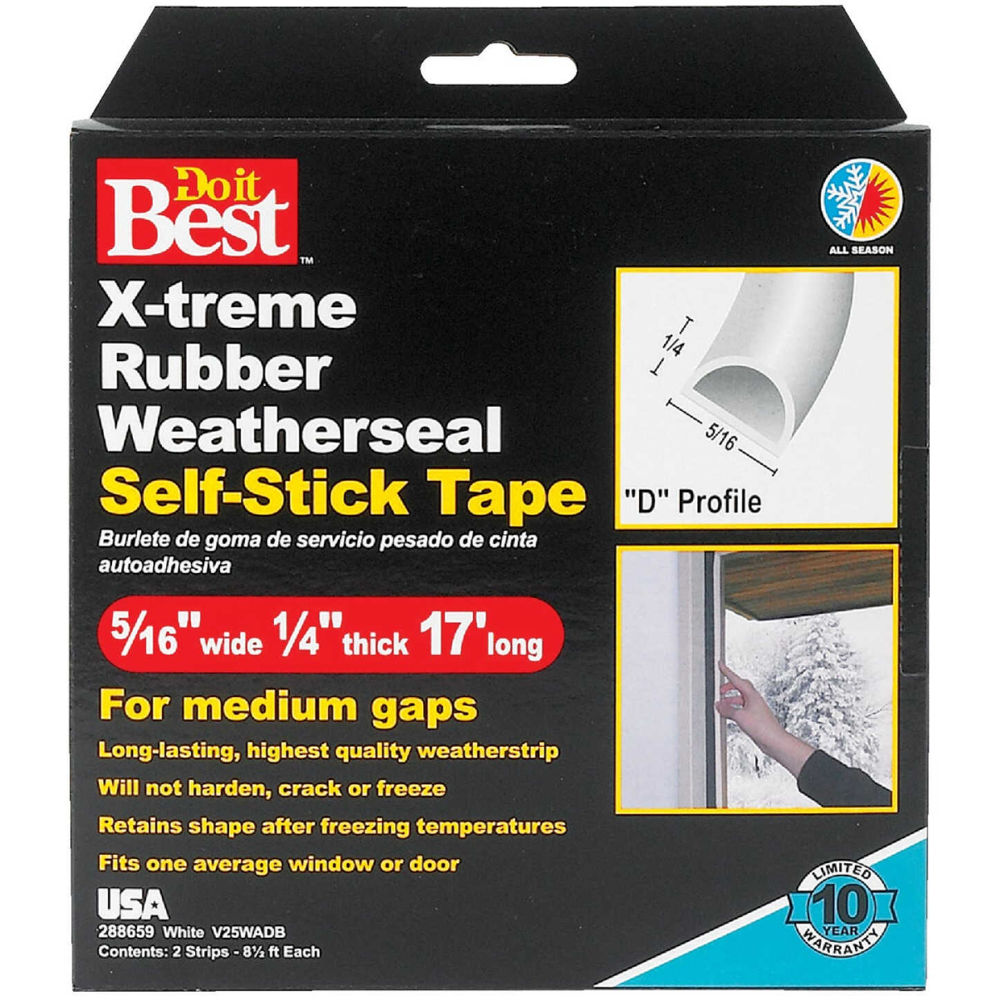 Do it Best 17 Ft. 5/16 In. White Rubber Weatherstrip Image 2