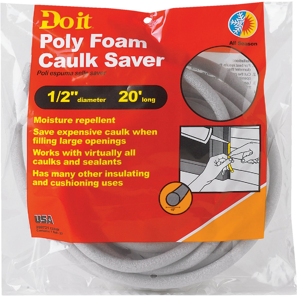 Do it 1/2 In. x 20 Ft. Gray Backer Rod Image 2