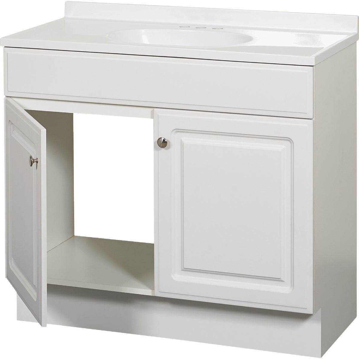 Zenith Zenna Home White 36 In. W x 35 In. H x 18 In. D Vanity with White Cultured Marble Top Image 6