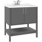 Bertch Essence 30 In. W x 34-1/2 In. H x 21 In. D Graphite Furniture Style Vanity Base without Top, 2 Door Image 1