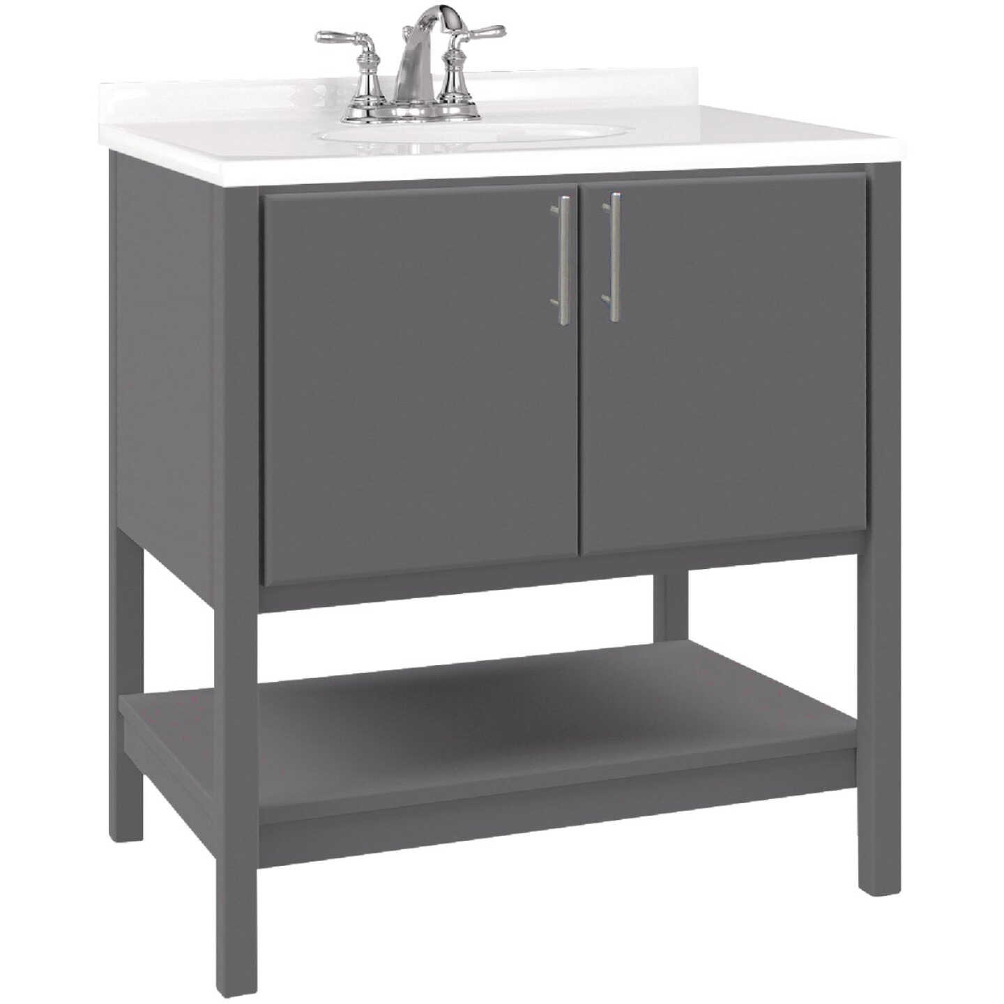 Bertch Essence 30 In. W x 34-1/2 In. H x 21 In. D Graphite Furniture Style Vanity Base without Top, 2 Door Image 1