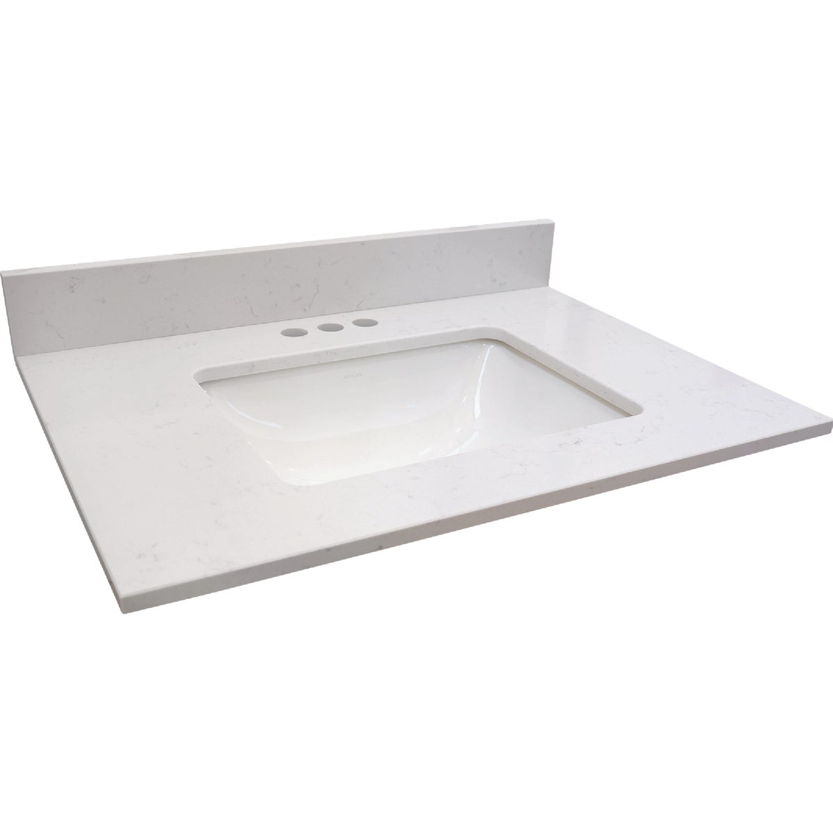 Bertch Oasis 31 In. x 22.5 In. Jasmine White Veined Quartz Vanity Top with Rectangular Bowl