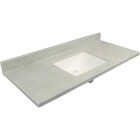 Modular Vanity Tops 49 In. W x 22 In. D Pewter Cultured Marble Vanity Top with Rectangular Wave Bowl Image 1
