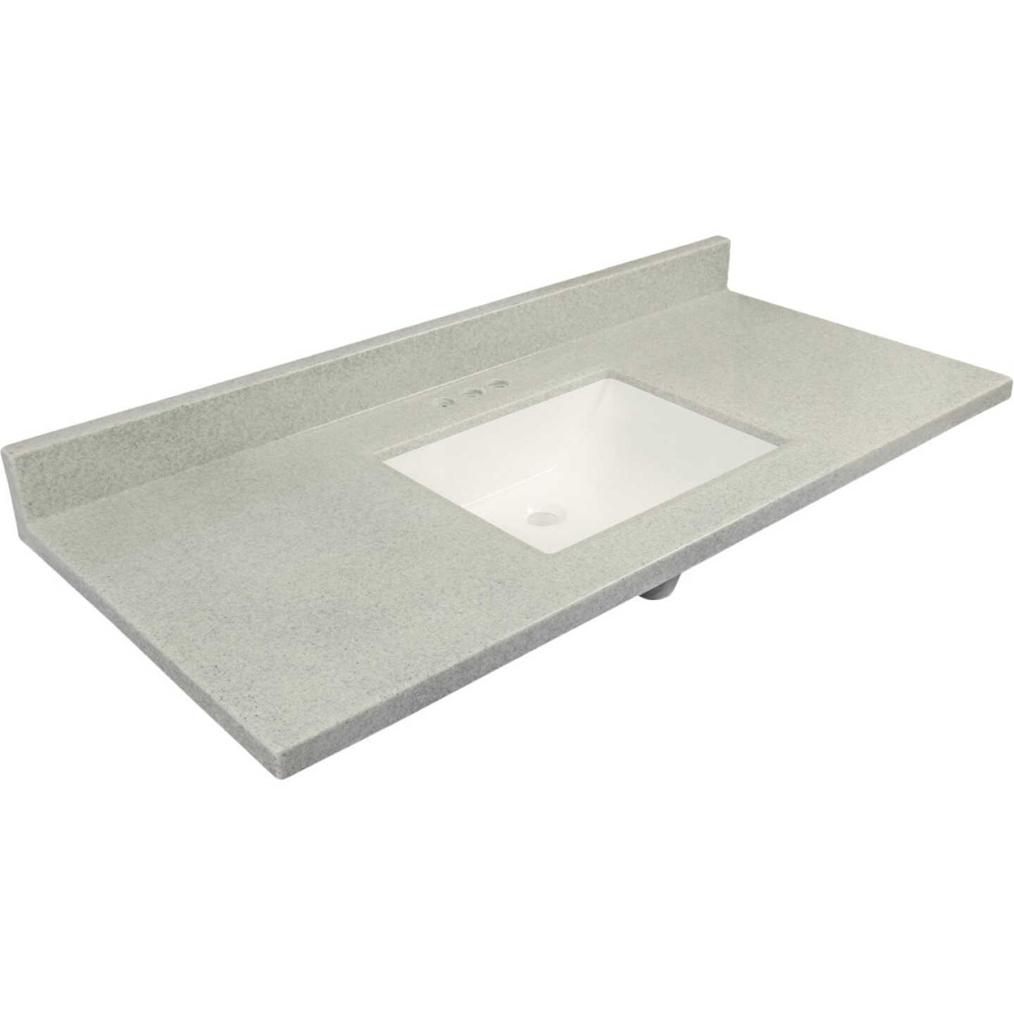 Modular Vanity Tops 49 In. W x 22 In. D Pewter Cultured Marble Vanity Top with Rectangular Wave Bowl Image 1