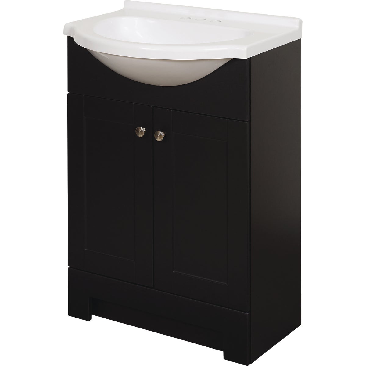 Zenith Zenna Home Espresso 24 In. W x 35 In. H x 18 In. D Euro Vanity with White Cultured Marble Top