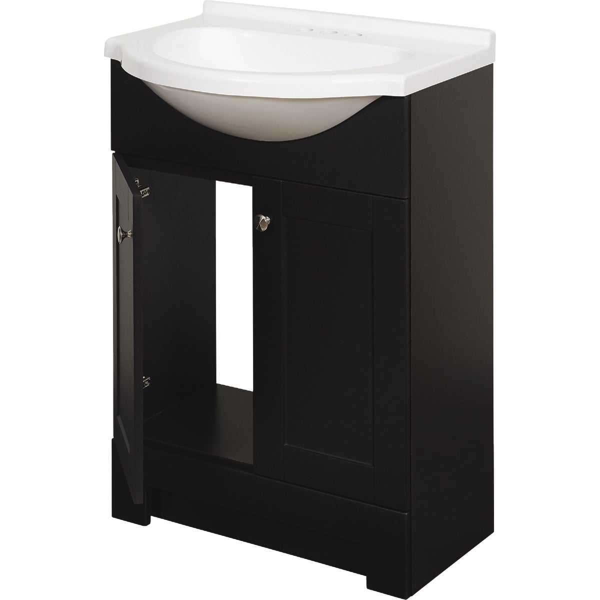 Zenith Zenna Home Espresso 24 In. W x 35 In. H x 18 In. D Euro Vanity with White Cultured Marble Top Image 3