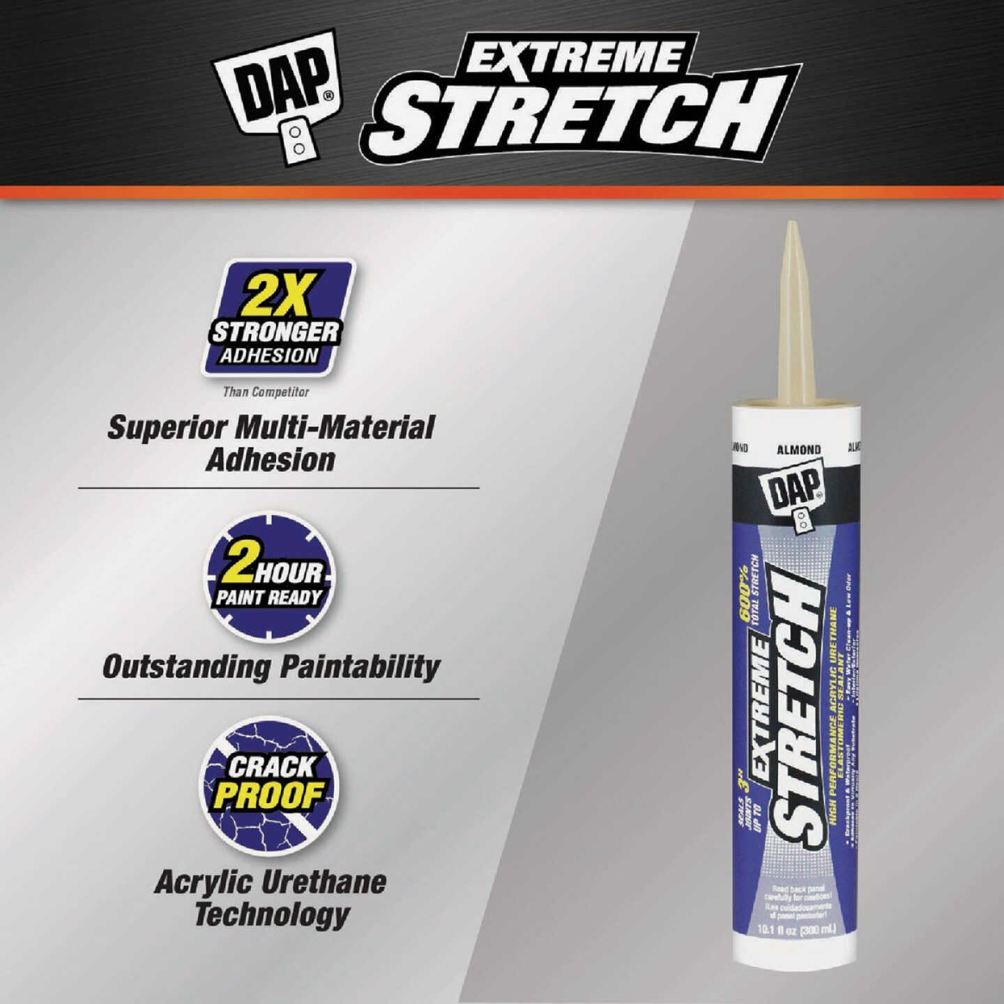 Dap Extreme Stretch 10.1 Oz. Almond Acrylic Urethane Premium Elastomeric Sealant Image 2