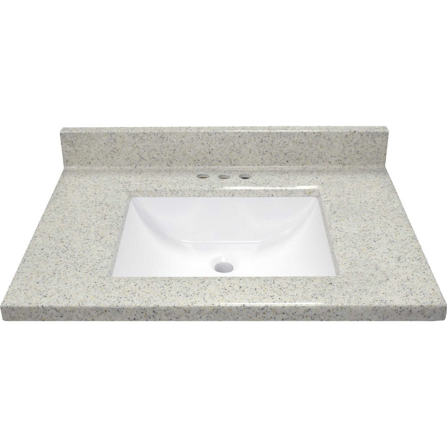 Modular Vanity Tops 31 In. W x 22 In. D Dune Cultured Marble Vanity Top with Rectangular Wave Bowl Image 3