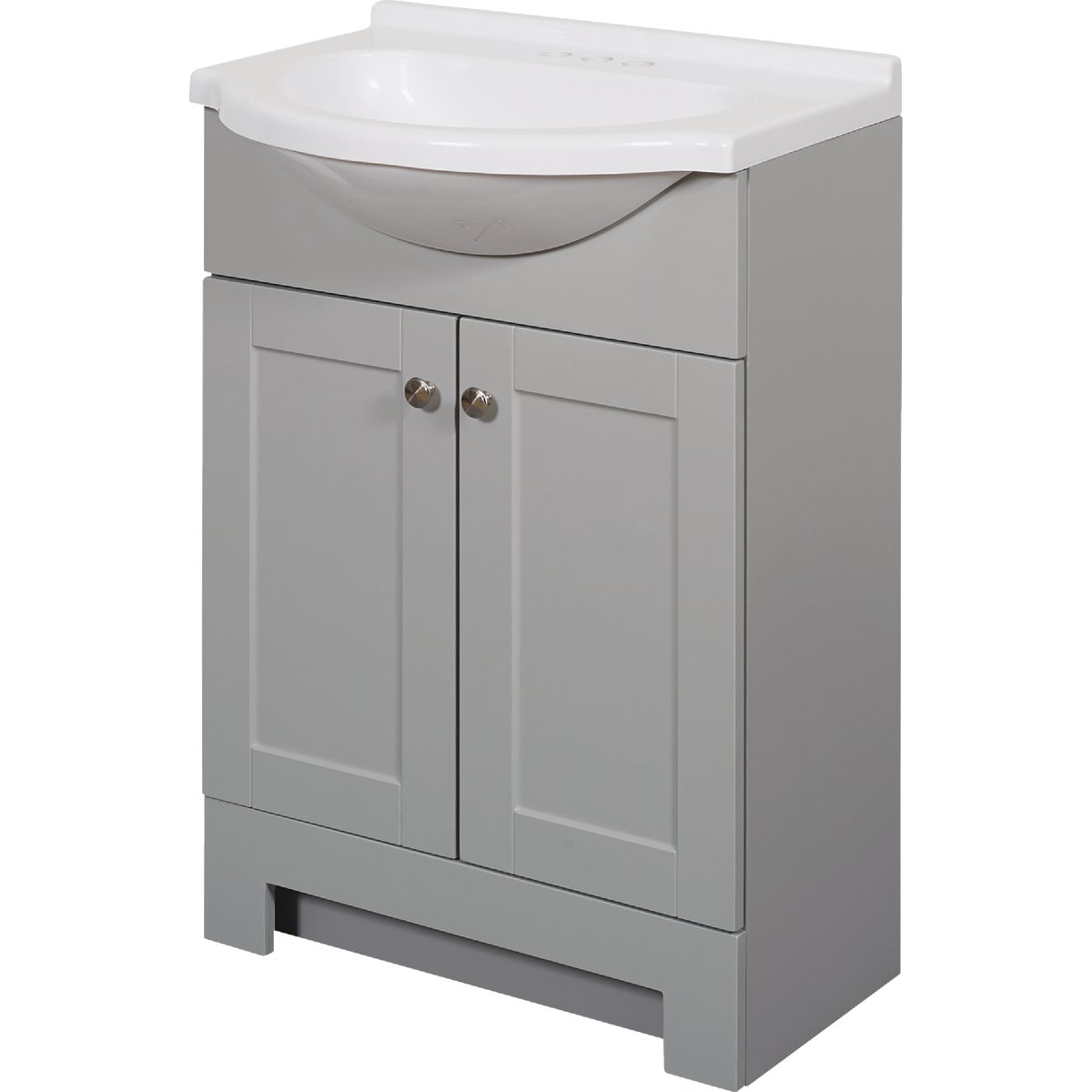 Zenith Zenna Home Cool Gray 24 In. W x 35 In. H x 18 In. D Euro Vanity with White Cultured Marble Top