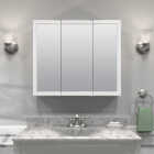 Zenith Zenna Home White 29.63 in W x 25.75 in H x 4.5 in D Tri-View Surface Mount Medicine Cabinet Image 2