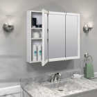 Zenith Zenna Home White 29.63 in W x 25.75 in H x 4.5 in D Tri-View Surface Mount Medicine Cabinet Image 3