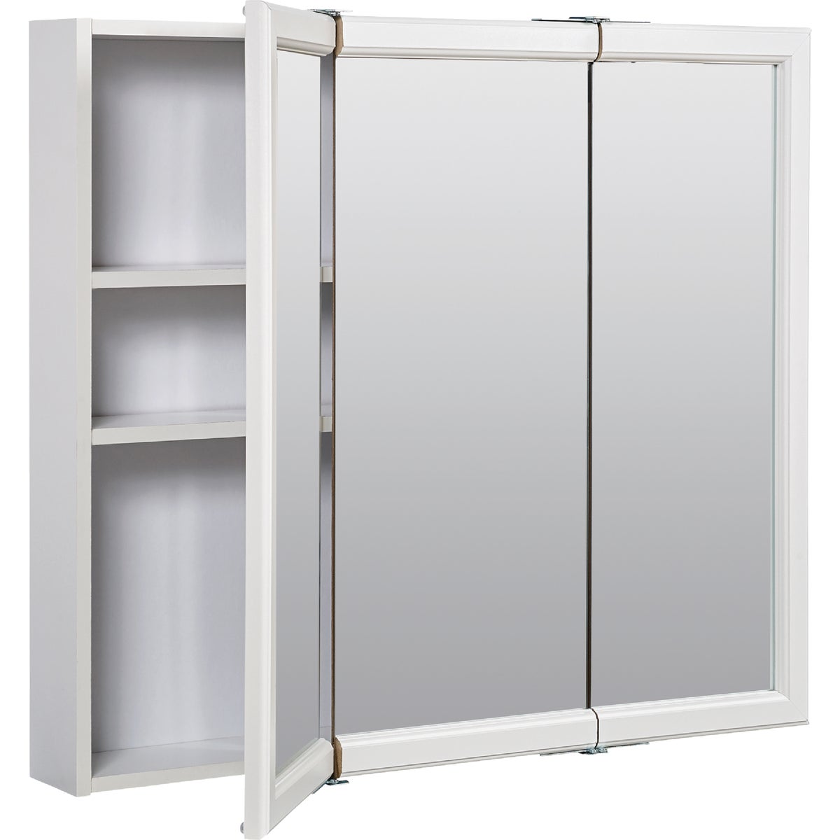 Zenith Zenna Home White 29.63 in W x 25.75 in H x 4.5 in D Tri-View Surface Mount Medicine Cabinet Image 4