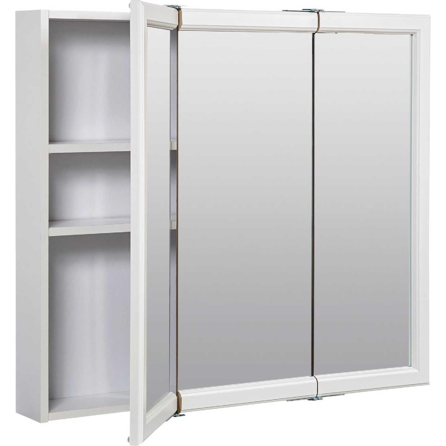 Zenith Zenna Home White 29.63 in W x 25.75 in H x 4.5 in D Tri-View Surface Mount Medicine Cabinet Image 4