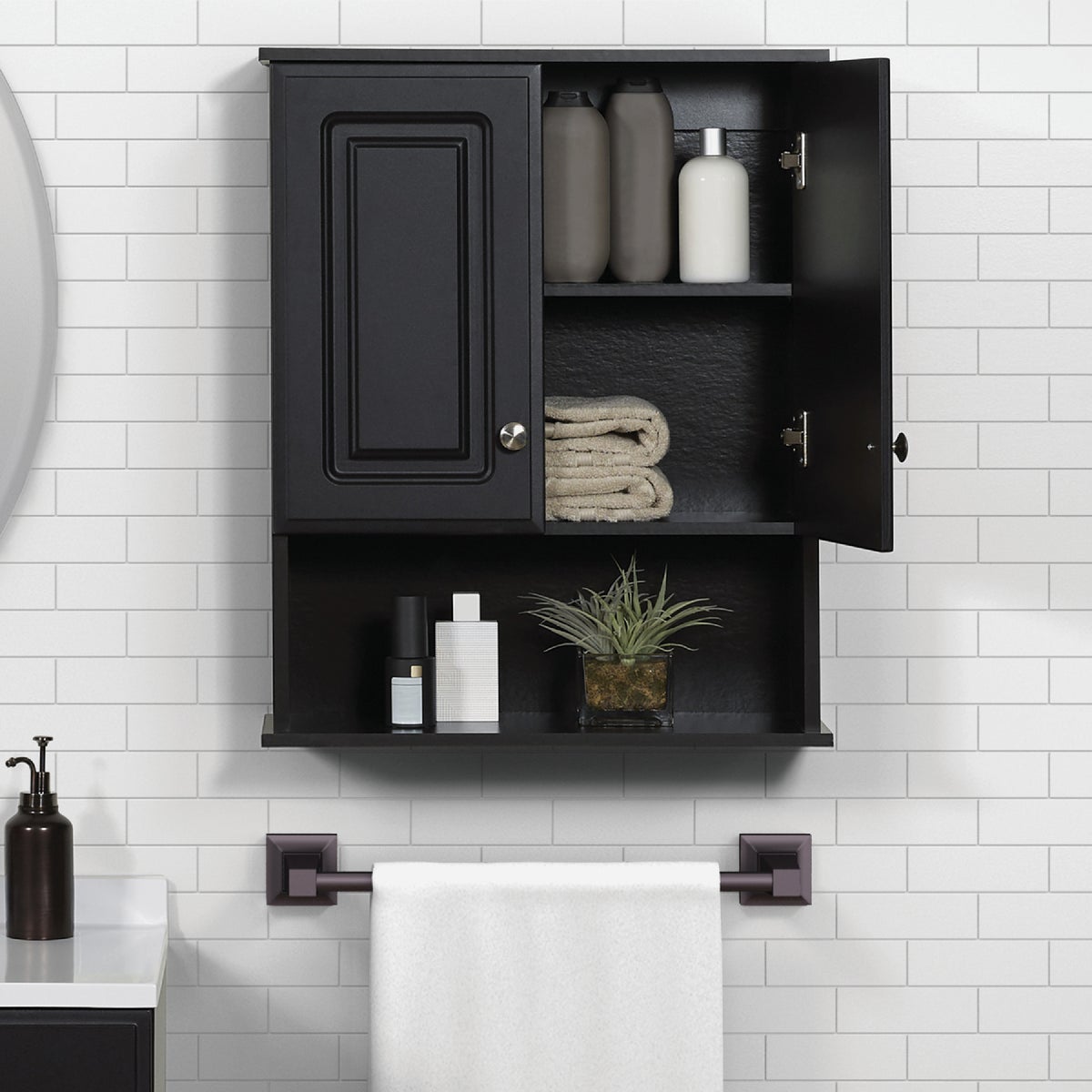 Zenith Zenna Home Espresso 23 In. W x 8-1/4 In. D x 28 In. H Wall Bath Cabinet Image 3