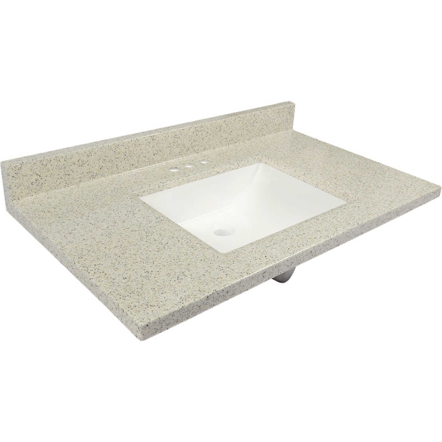 Modular Vanity Tops 37 In. W x 22 In. D Dune Cultured Marble Vanity Top with Rectangular Wave Bowl Image 1