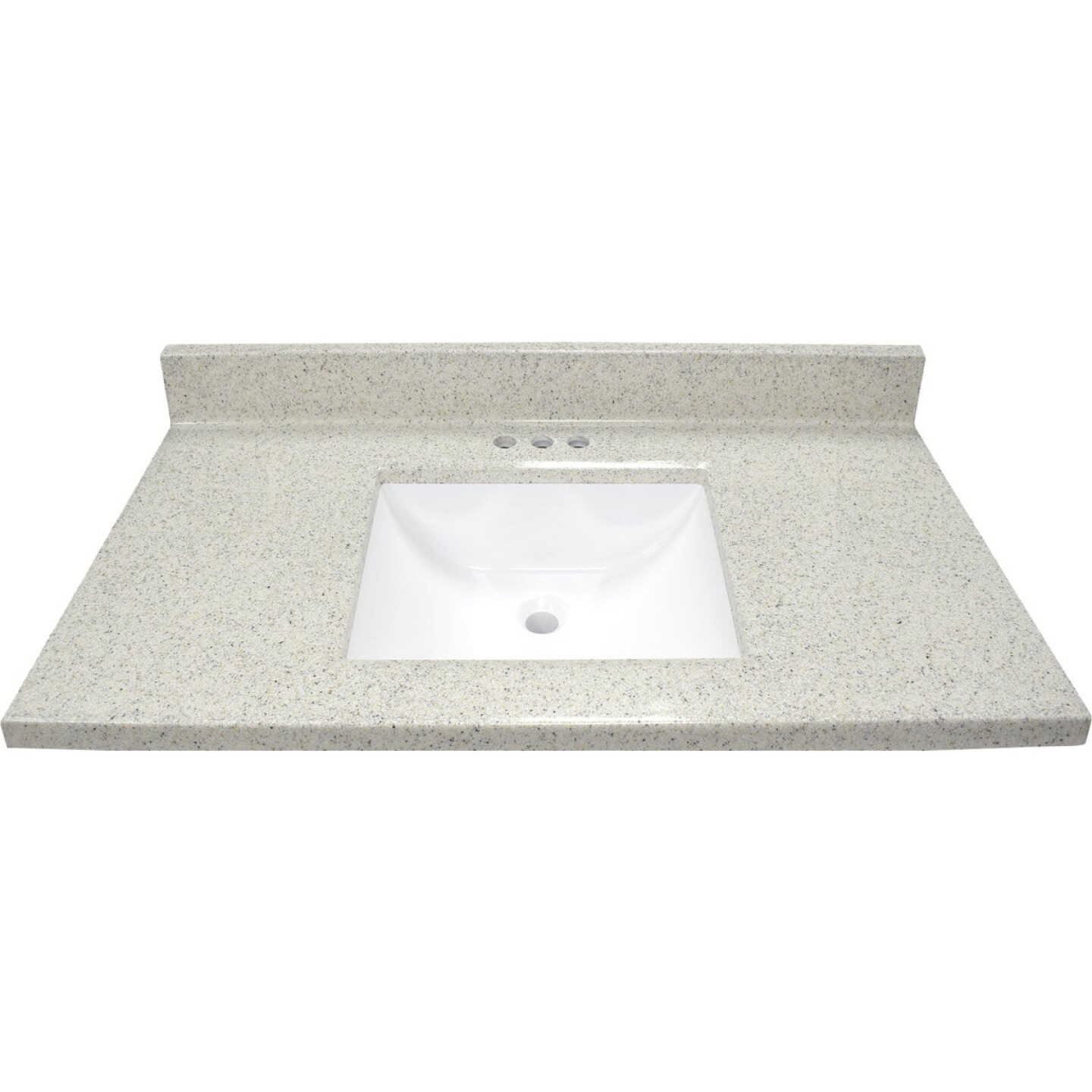 Modular Vanity Tops 37 In. W x 22 In. D Dune Cultured Marble Vanity Top with Rectangular Wave Bowl Image 2