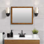 Zenna Home 20 In. x 25 In. Oak Framed Wall Mirror Image 3