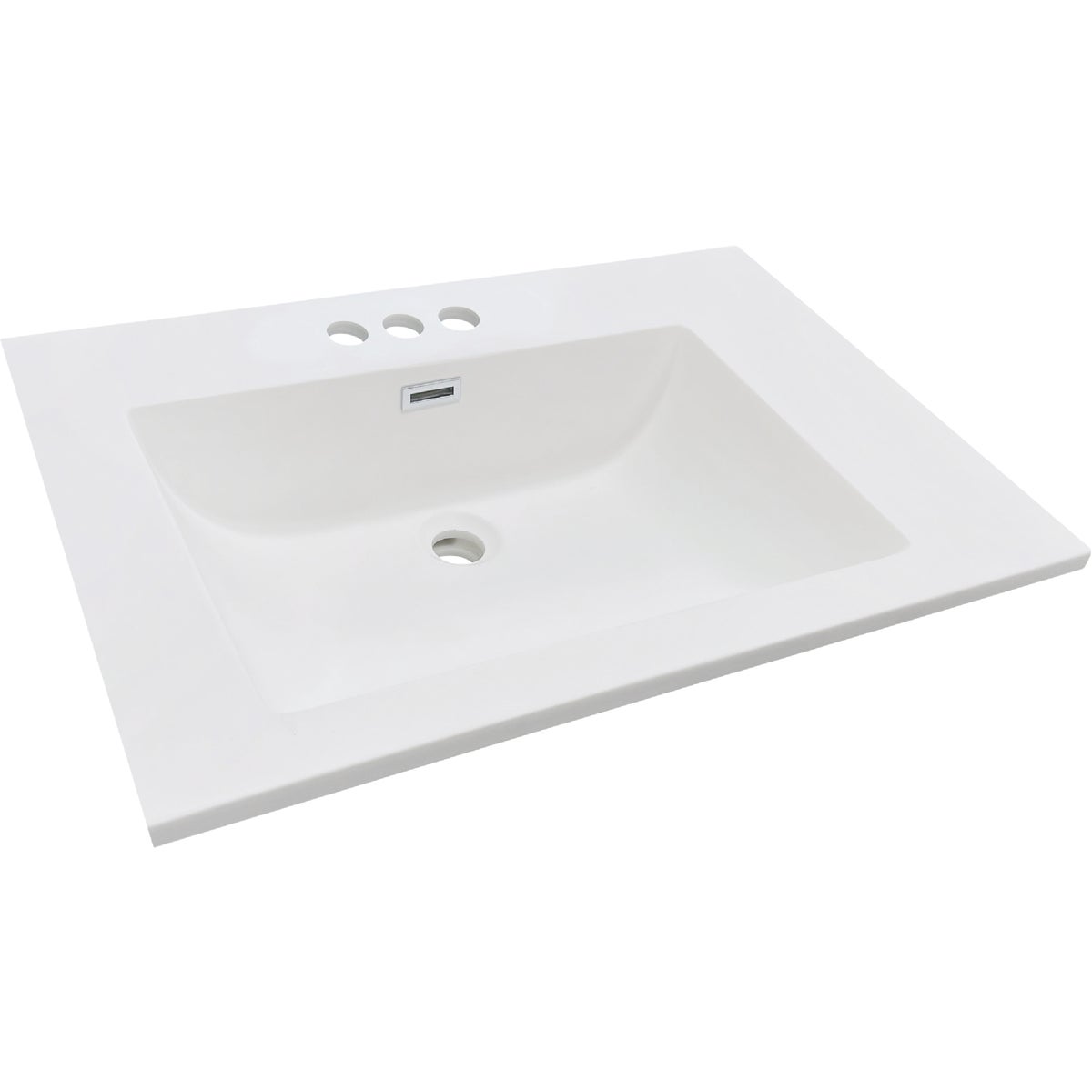 CraftMark 31 In. x 22 In. Cultured Marble Solid High Gloss White Vanity Top with Wave Bowl