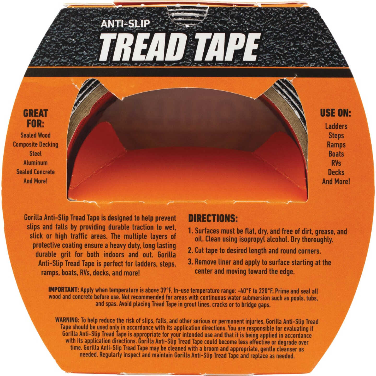 Gorilla 2 In. x 10 Ft. Black Anti-Slip Tread Tape Roll Image 4