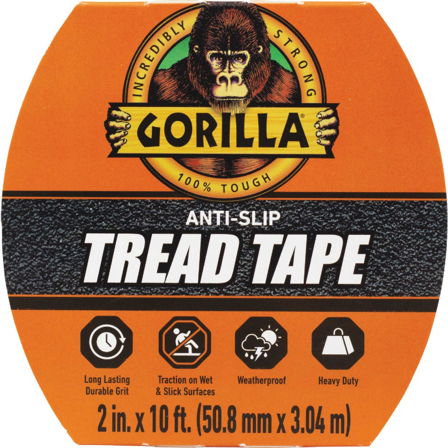 Gorilla 2 In. x 10 Ft. Black Anti-Slip Tread Tape Roll Image 1