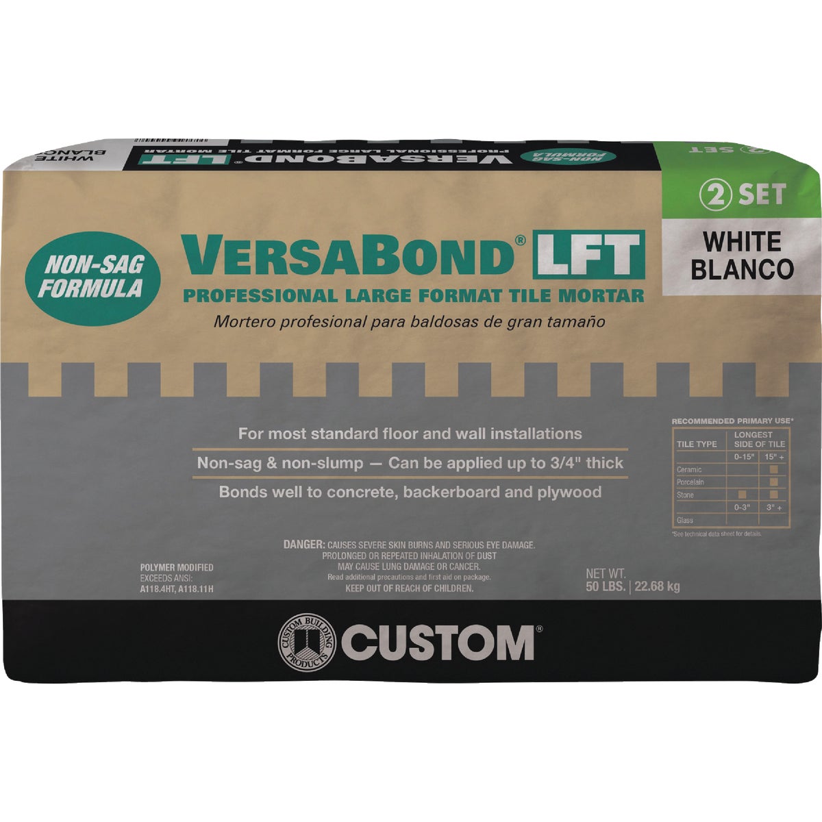 Custom Building Products VersaBond 50 Lb. White Large Format Tile Mortar