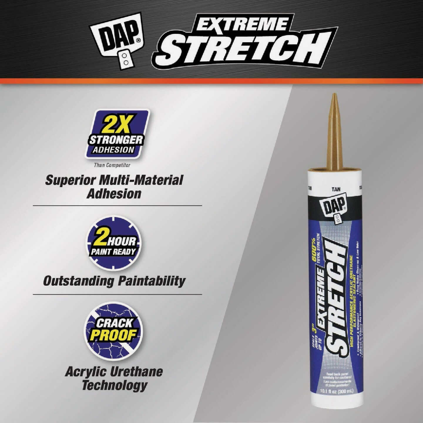 Dap Extreme Stretch 10.1 Oz. Tan Acrylic Urethane Premium Elastomeric Sealant Image 2