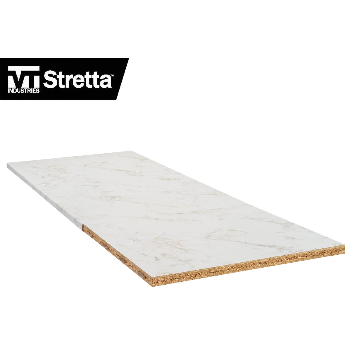 VT Industries Stretta 6 Ft. Right Hand Laminate White Marble Countertop Image 6