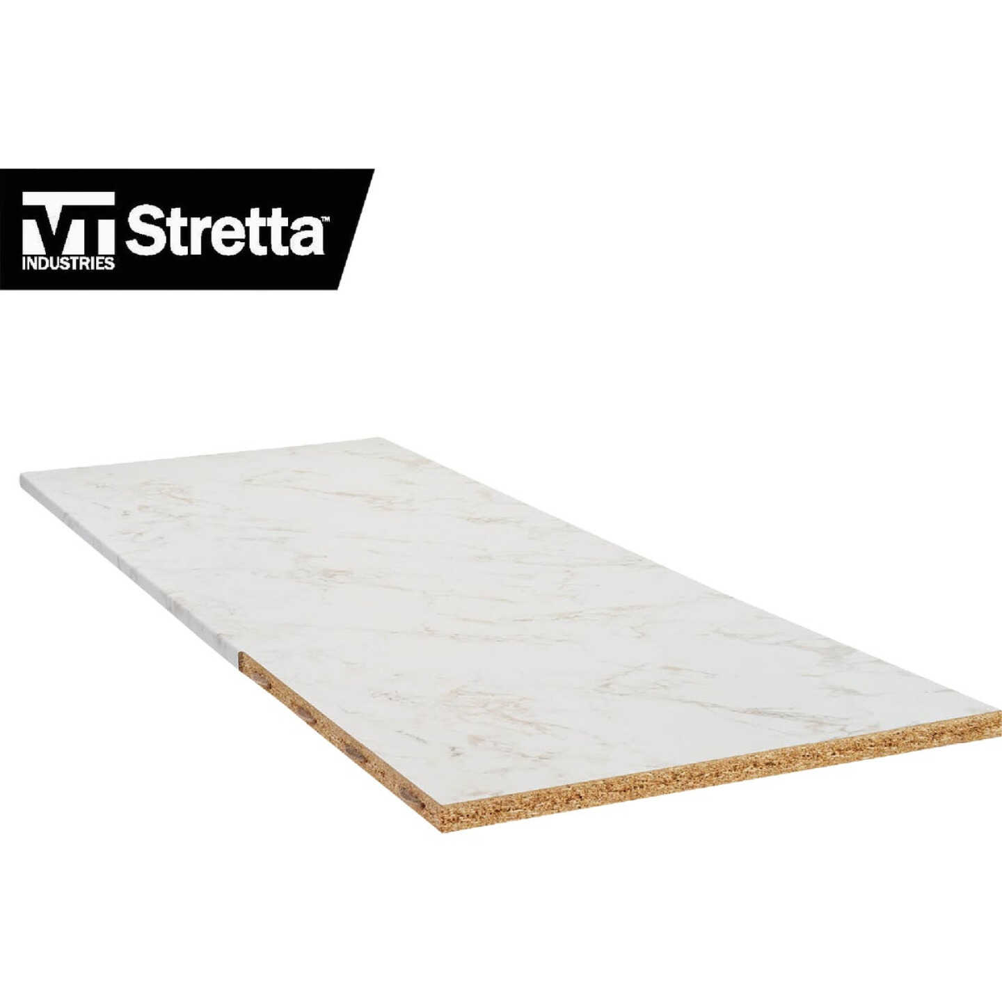 VT Industries Stretta 6 Ft. Right Hand Laminate White Marble Countertop Image 6