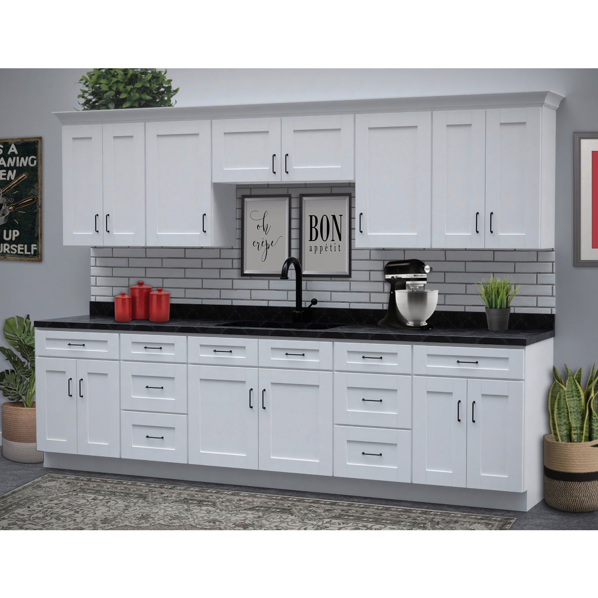 CraftMark Plymouth Shaker 36 In. W x 24 In. D x 34.5 In. H Ready To Assemble White Sink Base Kitchen Cabinet Image 2