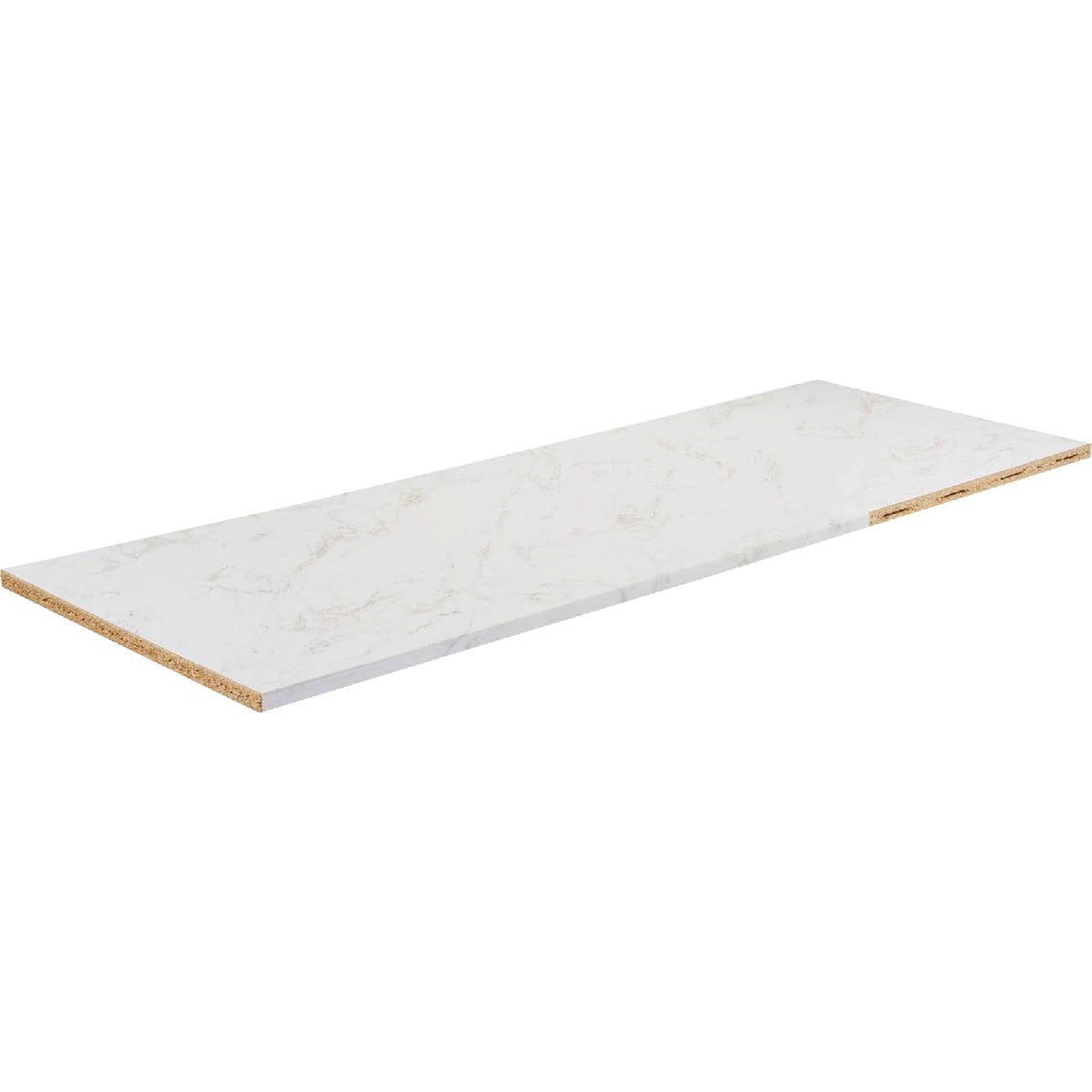 VT Industries Stretta 10 Ft. Right Hand Laminate White Marble Countertop