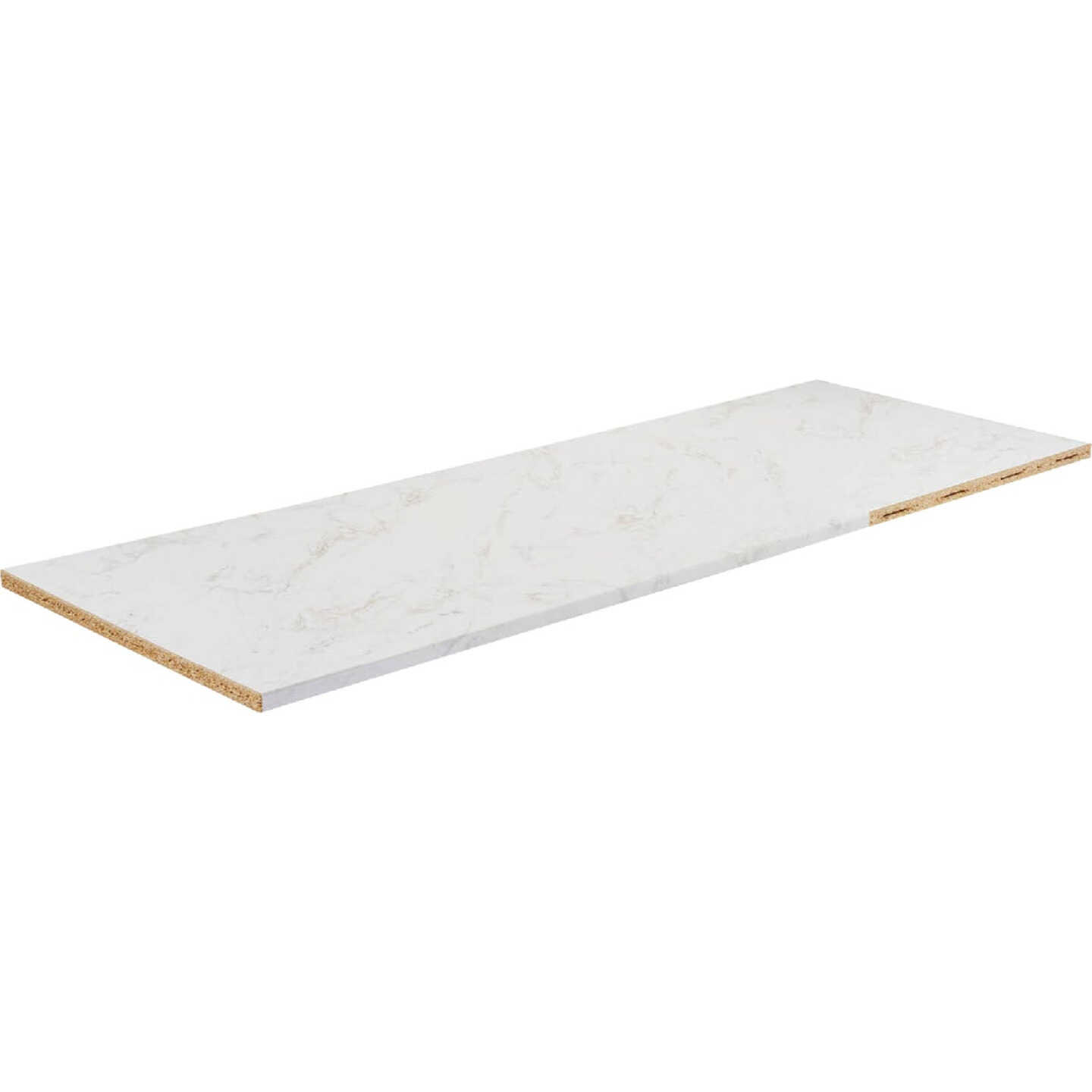 VT Industries Stretta 10 Ft. Right Hand Laminate White Marble Countertop Image 1