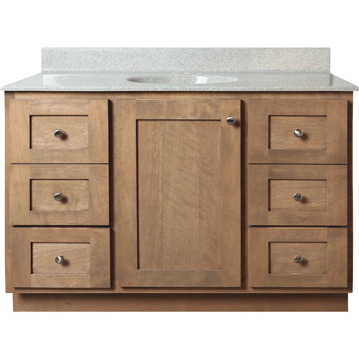 Bertch Storage Solutions 48 In. x 34-1/2 In. H x 21 In. D Driftwood Vanity Base without Top, 3 Door/2 Drawer