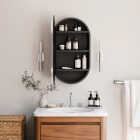 Zenna Home Designer Series Brushed Nickel 16 In. W x 27 In. H x 5 In. D Single Mirror Surface Mount Pill Framed Medicine Cabinet Image 2