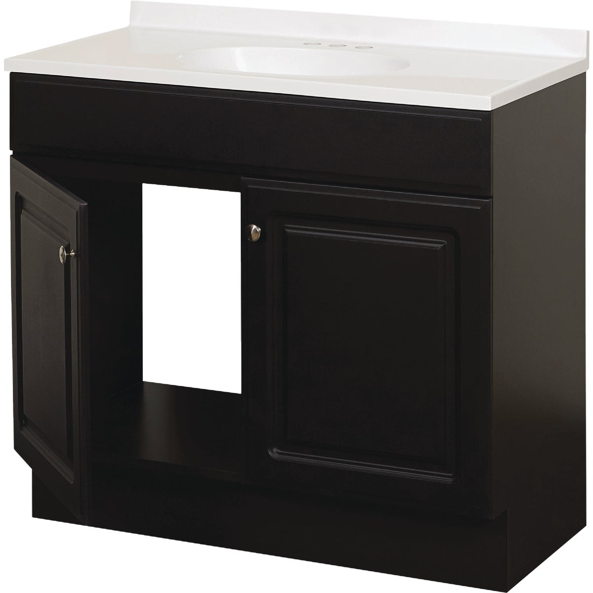 Zenith Zenna Home Espresso 36 In. W x 35 In. H x 18 In. D Vanity with White Cultured Marble Top Image 5