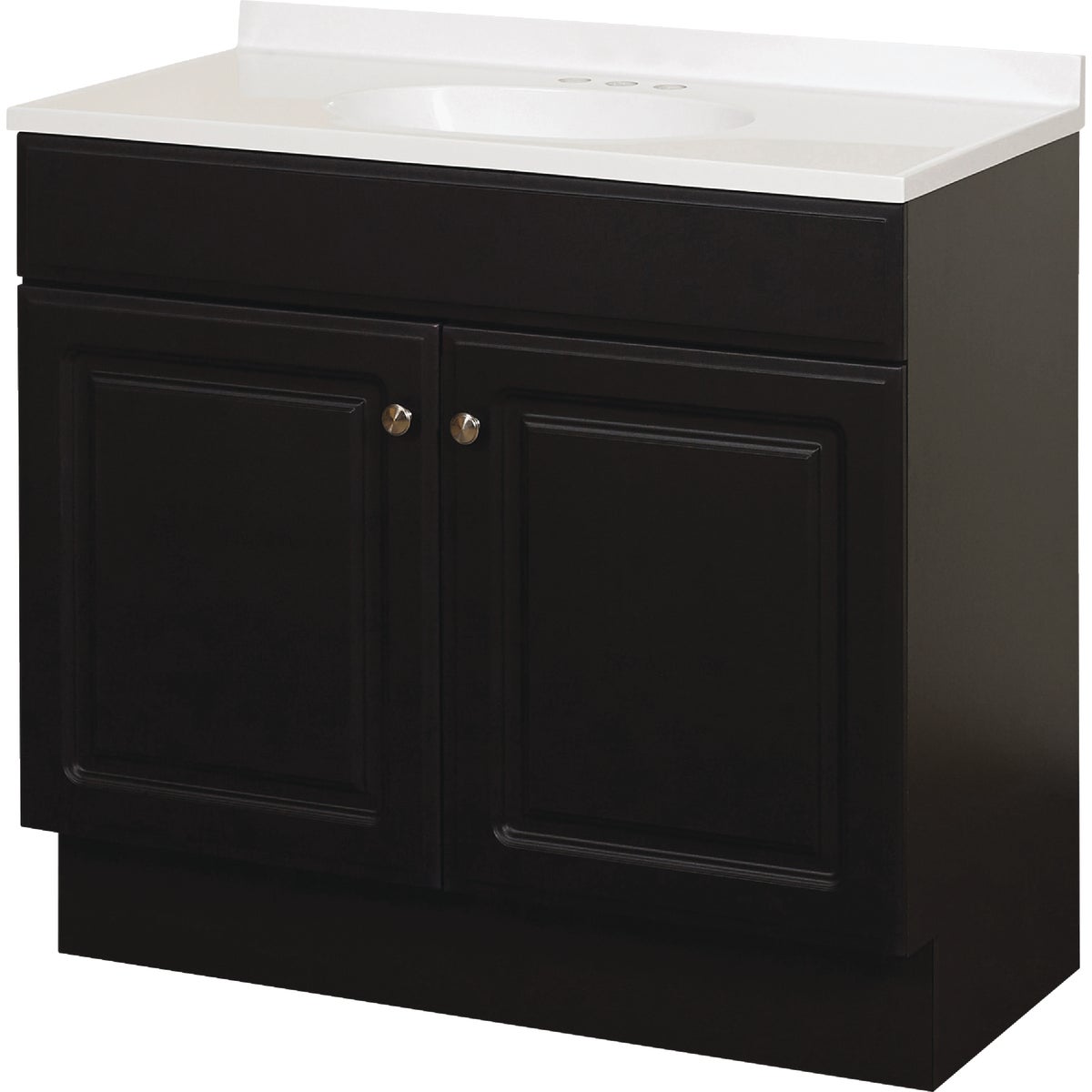 Zenith Zenna Home Espresso 36 In. W x 35 In. H x 18 In. D Vanity with White Cultured Marble Top
