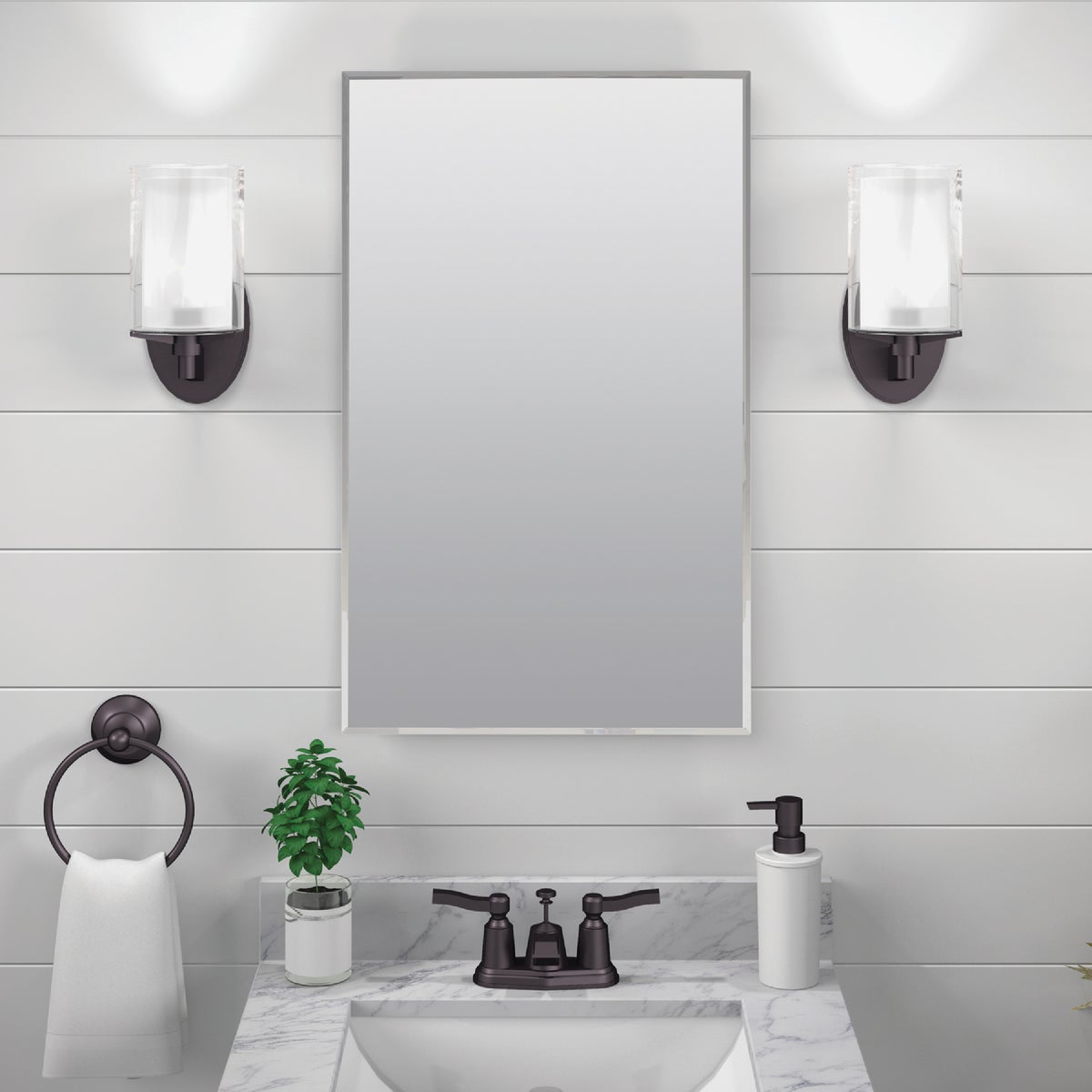 Zenith Zenna Home 16 In. W. x 26 In. H. x 4.5 In. D. Single Mirror Surface/Recess Mount Frameless Beveled Medicine Cabinet Image 2