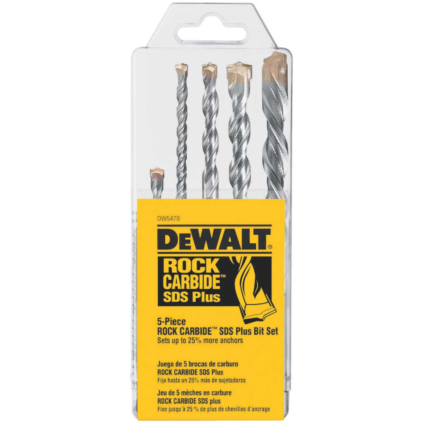 DEWALT SDS Plus Rotary Hammer Drill Bit Set (5-Piece) Image 1