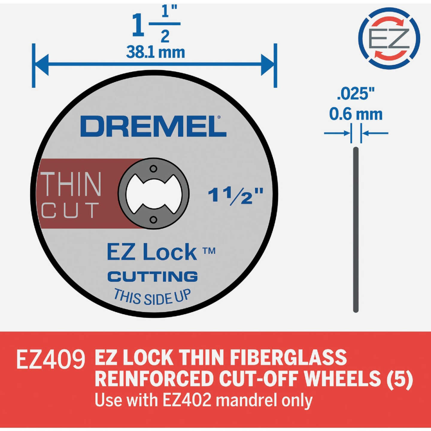Dremel 1-1/2 In. EZ Lock Thin Cut-Off Wheel (5-Pack) Image 3
