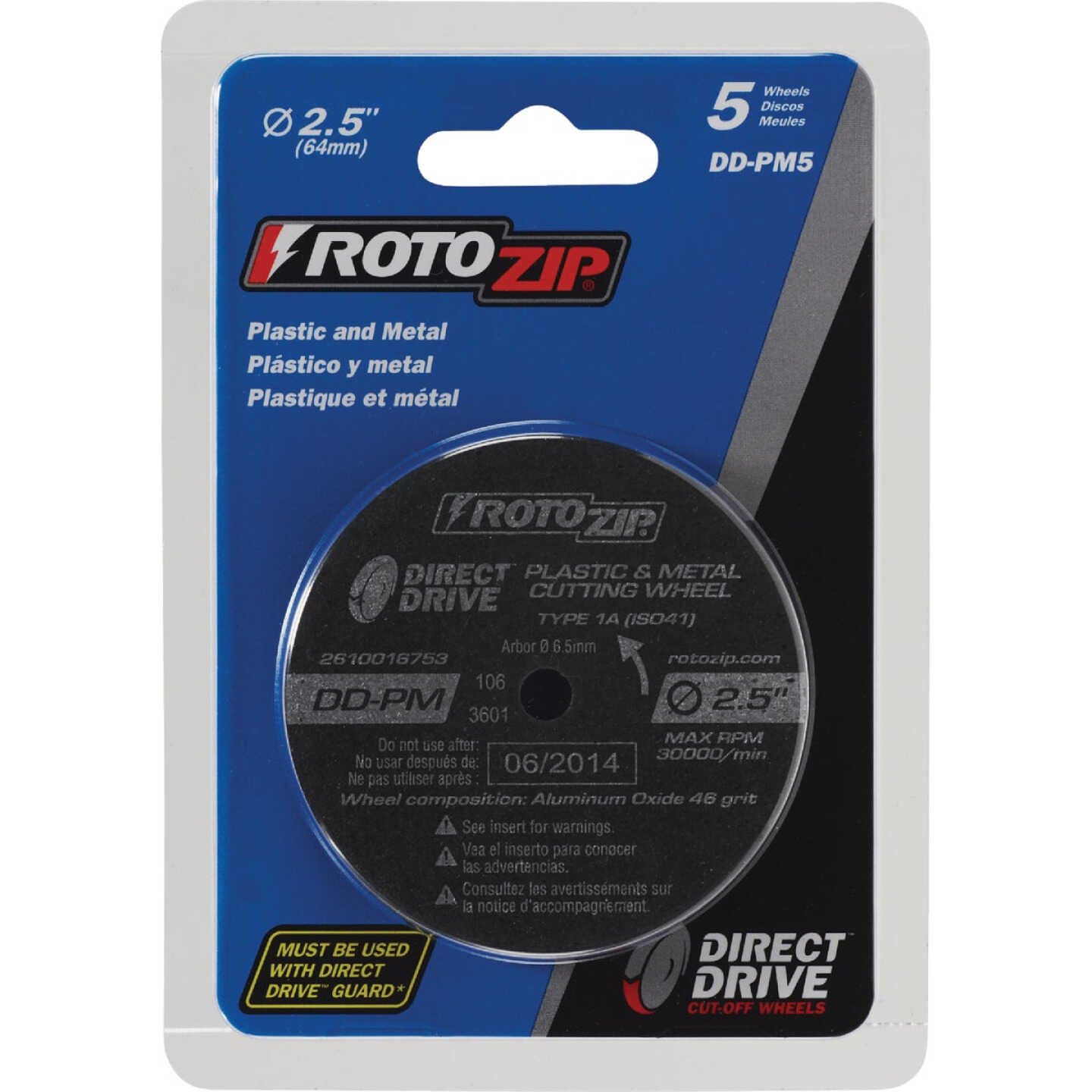 Rotozip Direct Drive 2-1/2 In. 30,000 rpm Plastic and Metal Cutting Wheel Image 2
