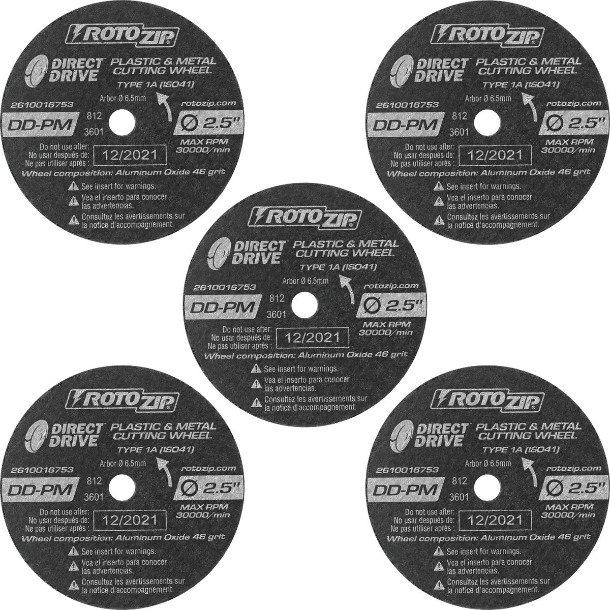 Rotozip Direct Drive 2-1/2 In. 30,000 rpm Plastic and Metal Cutting Wheel