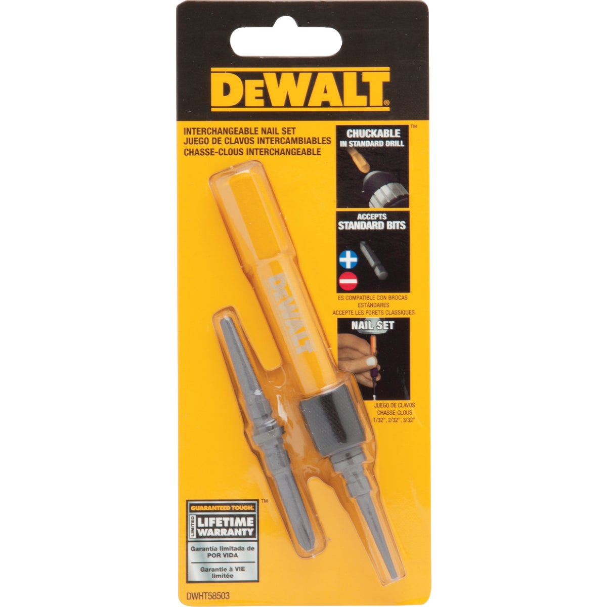 DEWALT Assorted 3-1/2 In. Precision-Milled Steel Nail Set Image 3