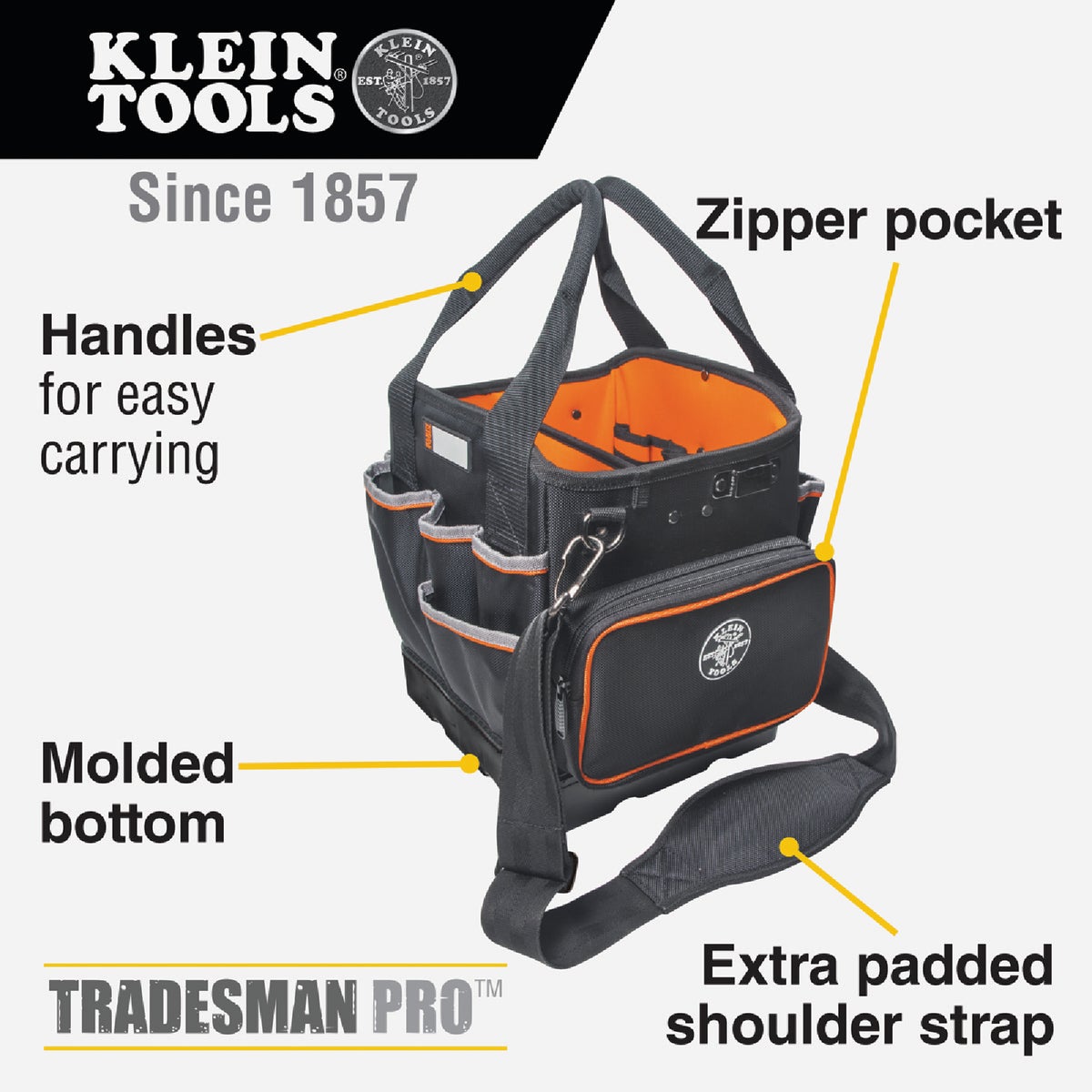Klein Tradesman Pro 40-Pocket 10 In. Tool Tote Image 3