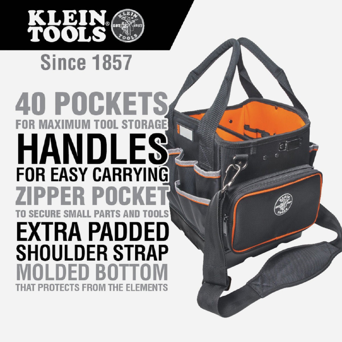 Klein Tradesman Pro 40-Pocket 10 In. Tool Tote Image 5