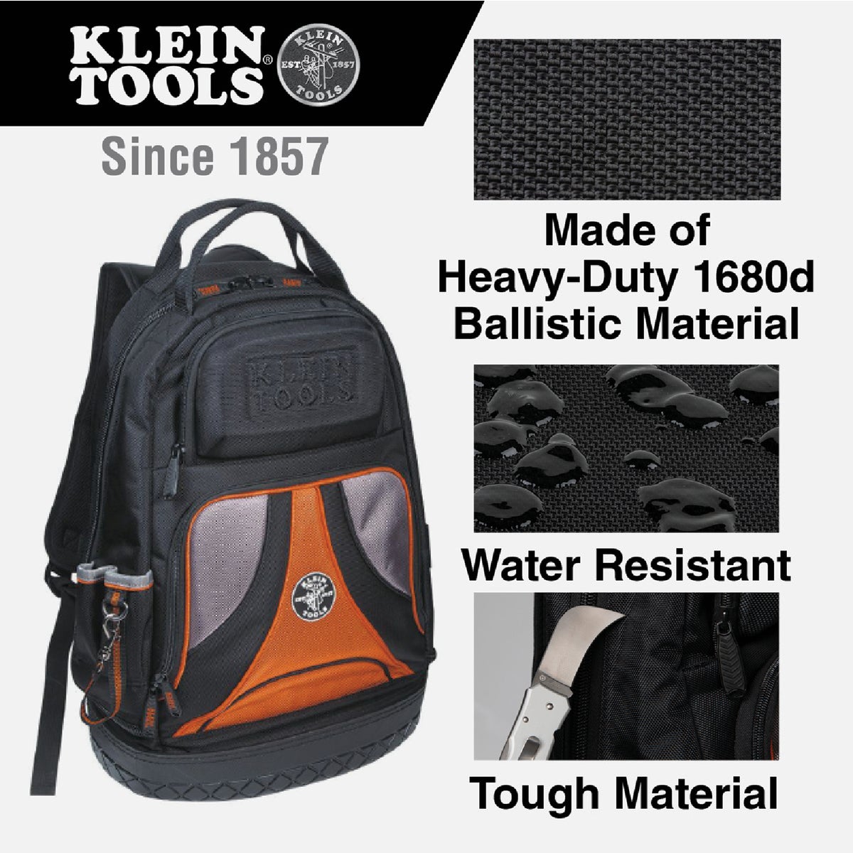 Klein Tradesman Pro 39-Pocket 14.50 In. Backpack Tool Bag Image 4