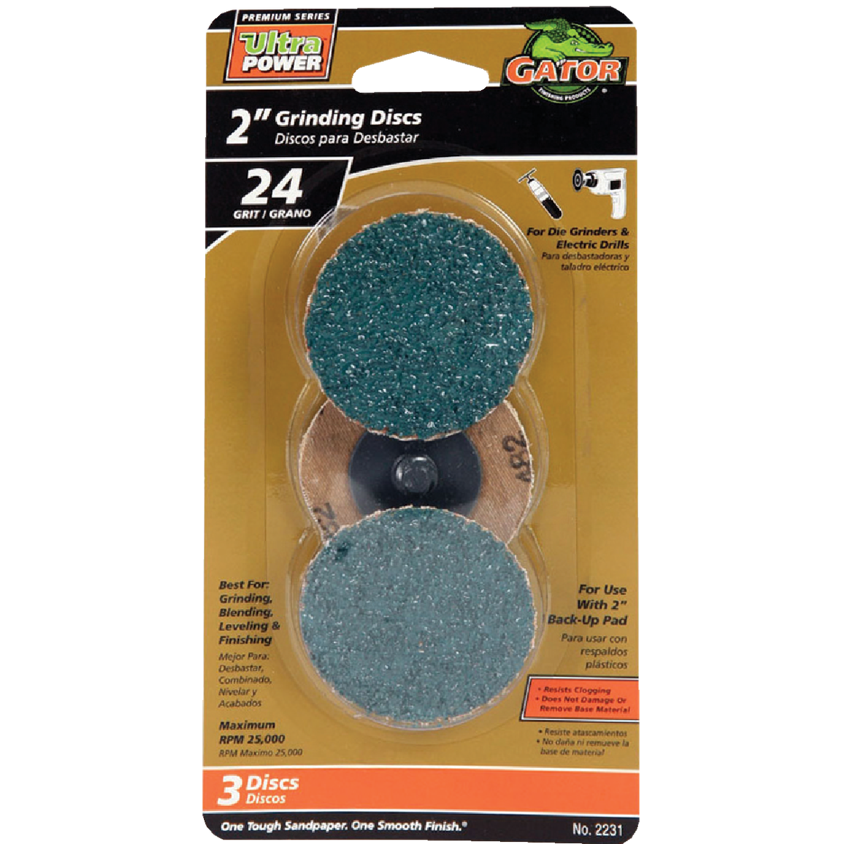 Gator Blade Surface 2 In. 35 Grit Grinding Surface Conditioning Sanding Disc (3-Pack)