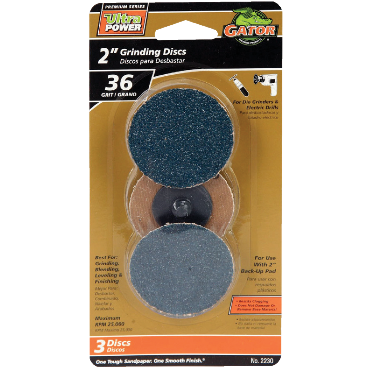 Gator Blade Surface 2 In. 36 Grit Grinding Surface Conditioning Sanding Disc (3-Pack)