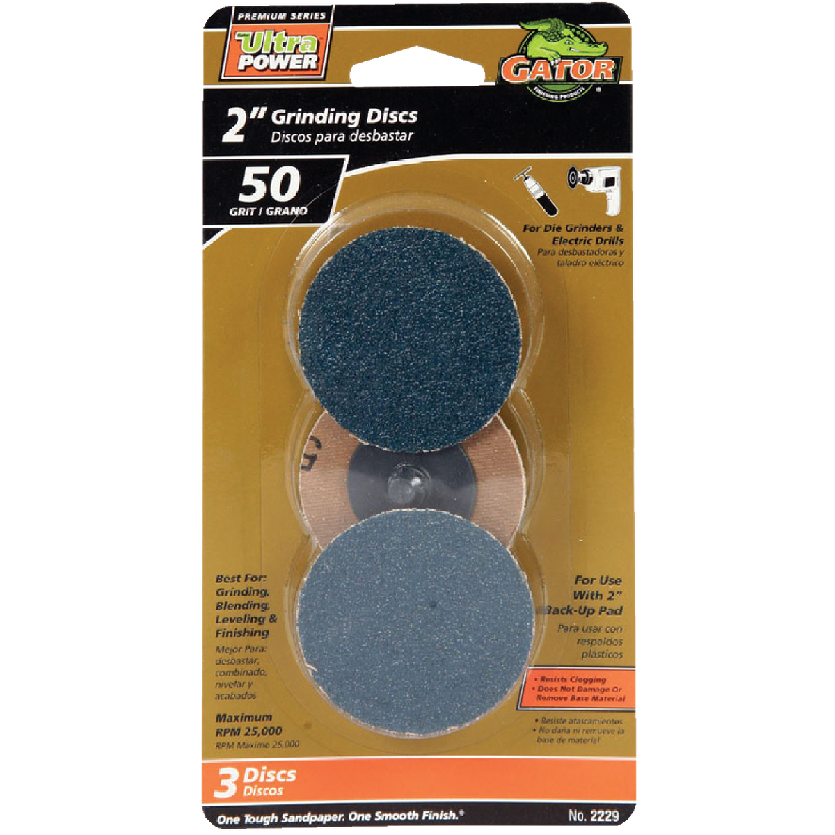 Gator Blade Surface 2 In. 50 Grit Grinding Surface Conditioning Sanding Disc (3-Pack)